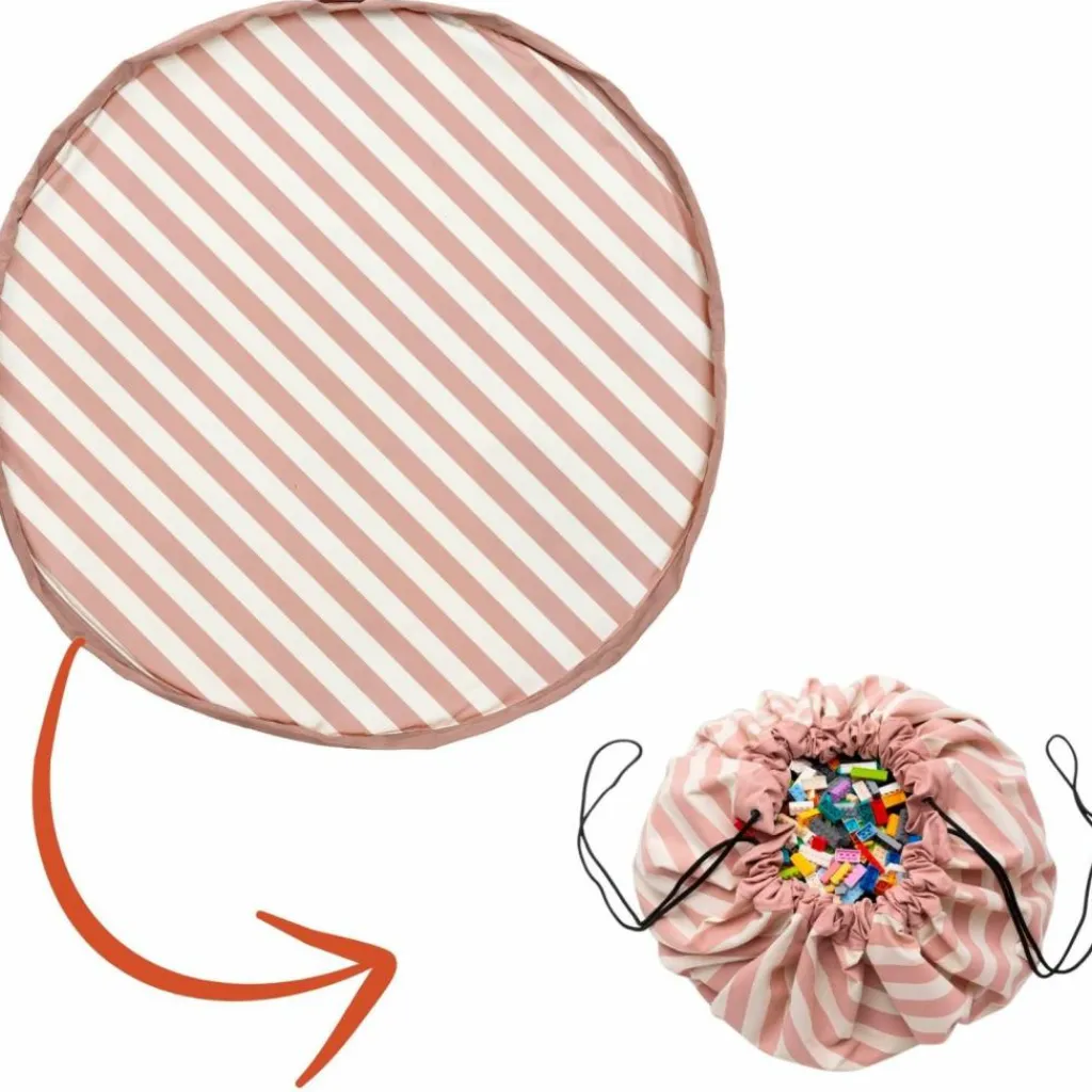 Play&Go Sac à jouets 2 en 1 Noomad Original Stripes Pink