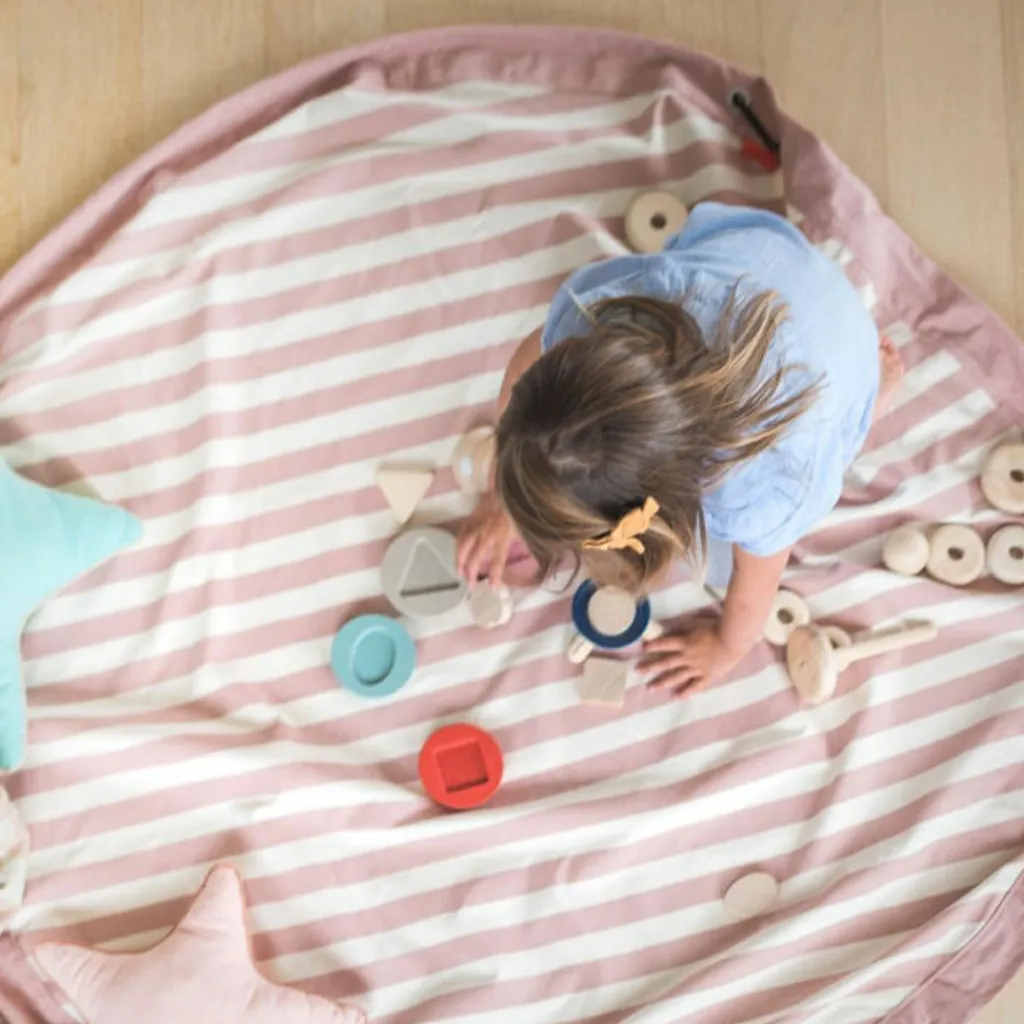 Play&Go Sac à jouets 2 en 1 Noomad Original Stripes Pink