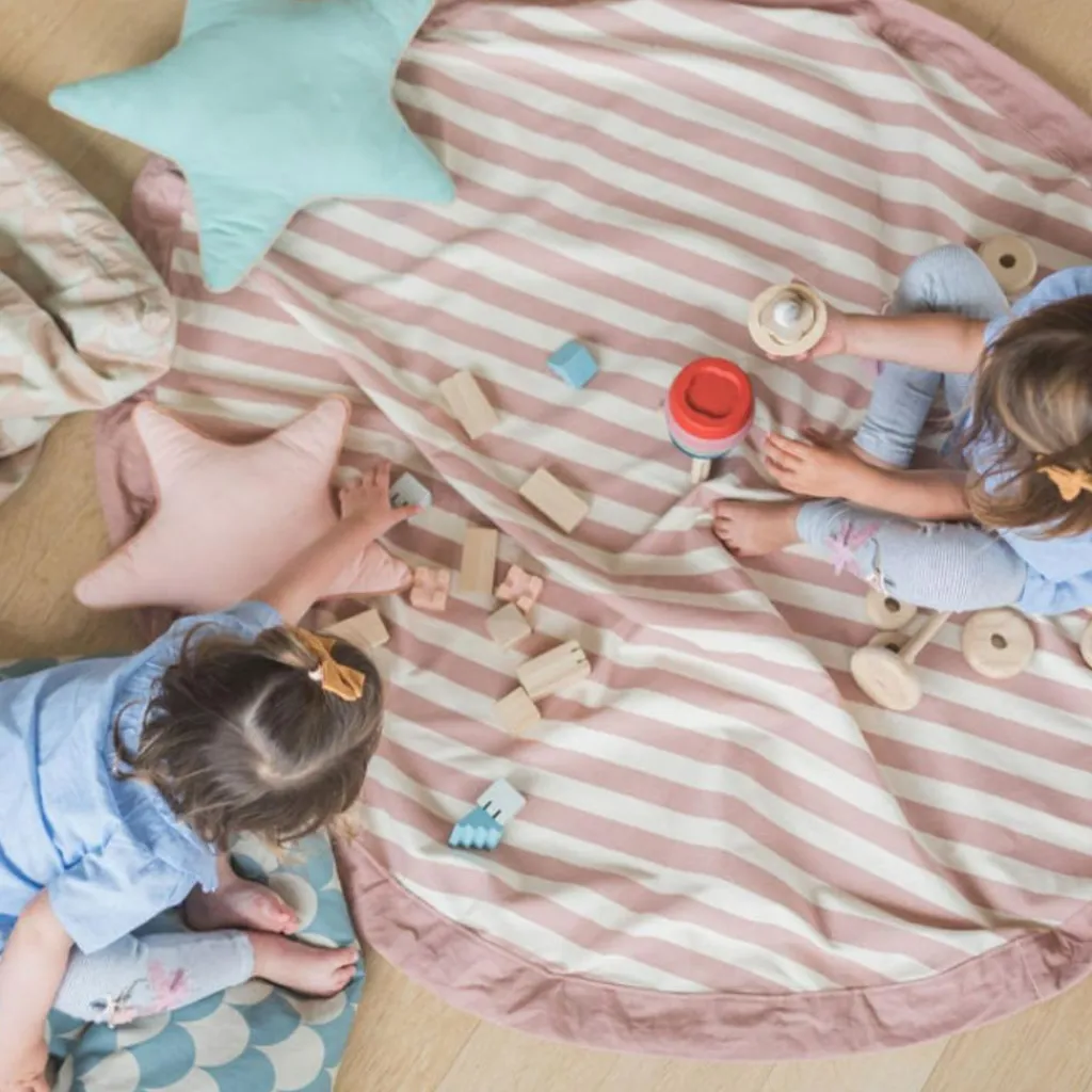 Play&Go Sac à jouets 2 en 1 Noomad Original Stripes Pink