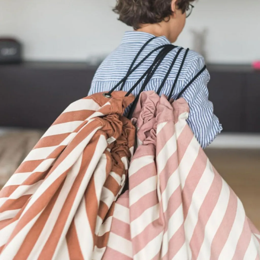 Play&Go Sac à jouets 2 en 1 Noomad Original Stripes Pink
