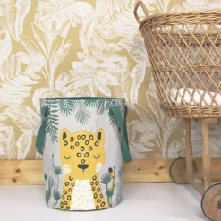 Nattiot Sac à jouets léopard Sören (30 x 40 cm)