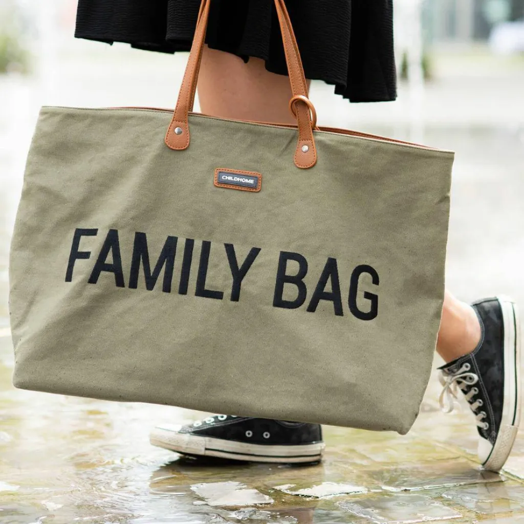 Sac à langer à anses Family bag toile kaki Sac À Langer À Anses