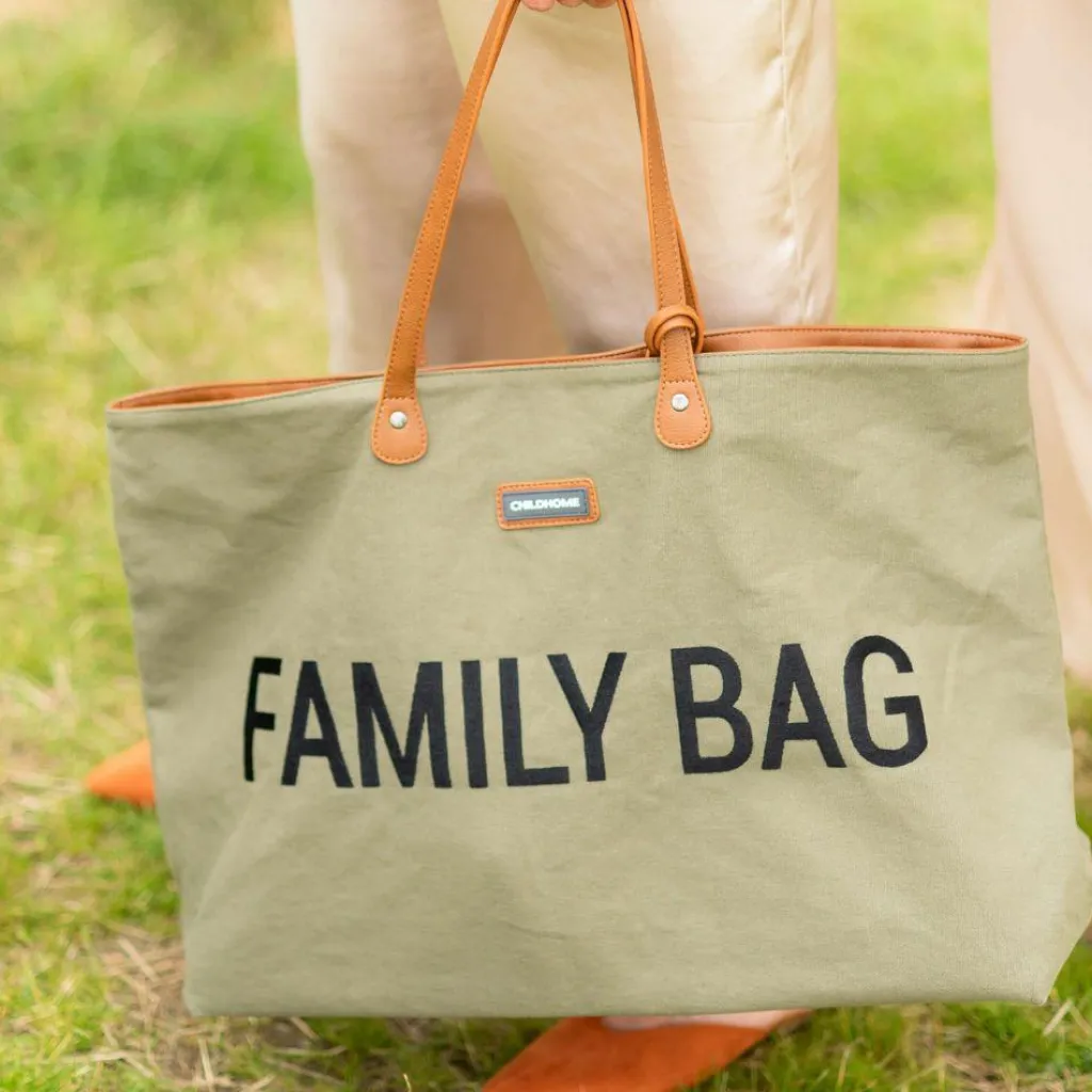 Sac à langer à anses Family bag toile kaki Sac À Langer À Anses