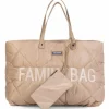 Childhome Sac à langer à anses Family bag matelassé beige