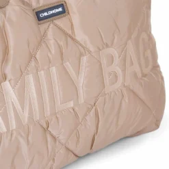 Childhome Sac à langer à anses Family bag matelassé beige