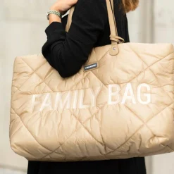 Childhome Sac à langer à anses Family bag matelassé beige