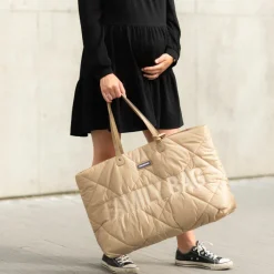 Childhome Sac à langer à anses Family bag matelassé beige