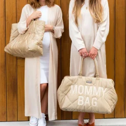 Childhome Sac à langer à anses Family bag matelassé beige