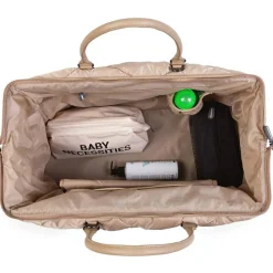 Discount Sac à langer à anses Mommy bag matelassé beige Sac À Langer À Anses