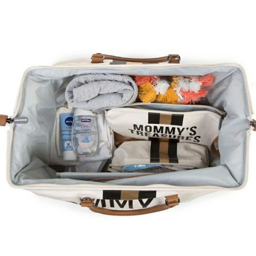 Childhome Sac à langer à anses Mommy bag doré, noir et écru