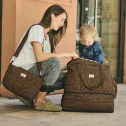BEBEL Sac à langer bandoulière 24/48h Léopard noir