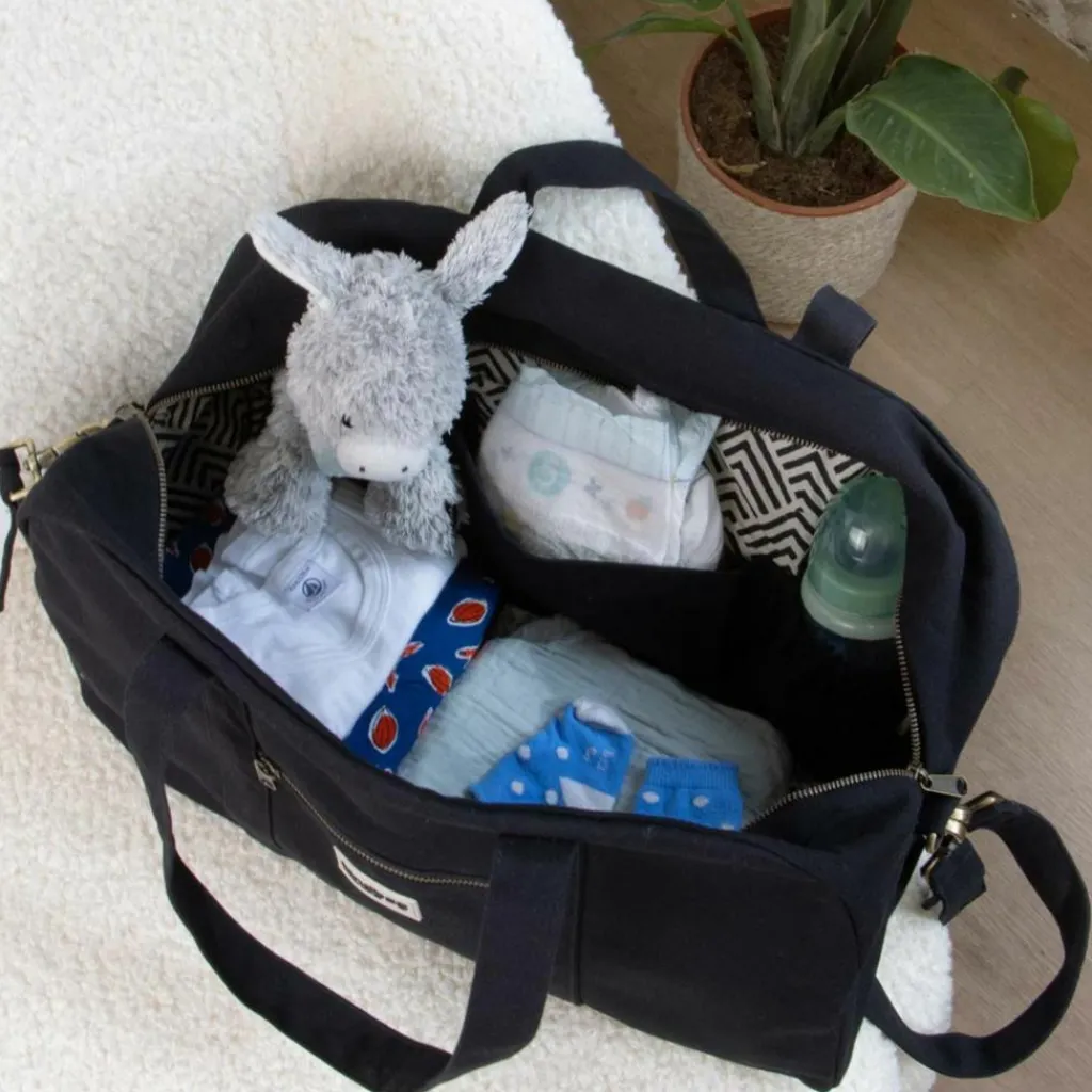 New Sac à langer Basile Noir Sac À Langer À Anses