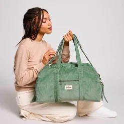 Discount Sac à langer Basile Velours Vert d'eau Sac À Langer À Anses