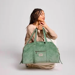 Discount Sac à langer Basile Velours Vert d'eau Sac À Langer À Anses