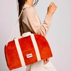 Online Sac à langer Charlie Velours Brique Sac À Langer À Anses