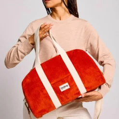 Online Sac à langer Charlie Velours Brique Sac À Langer À Anses