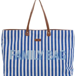 Childhome Sac à langer Family Bag rayures bleu électrique-bleu clair