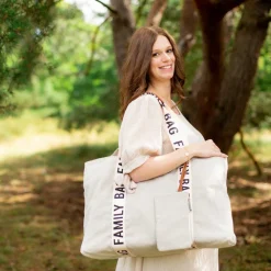 Sac à langer Family bag signature Canvas écru Sac À Langer À Anses
