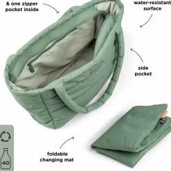 Done by Deer Sac à langer matelassé Vert