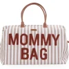 Hot Sac à langer Mommy Bag rayures nude-terracotta Sac À Langer À Anses