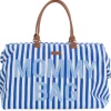 Childhome Sac à langer Mommy Bag rayures bleu électrique-bleu clair