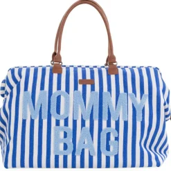 Childhome Sac à langer Mommy Bag rayures bleu électrique-bleu clair