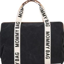 Outlet Sac à langer Mommy bag signature Canvas noir Sac À Langer À Anses