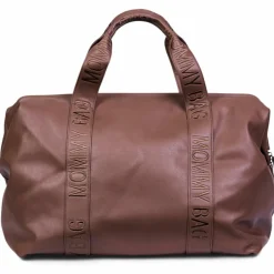 Childhome Sac à langer Mommy Bag Signature Simili cuir marron foncé