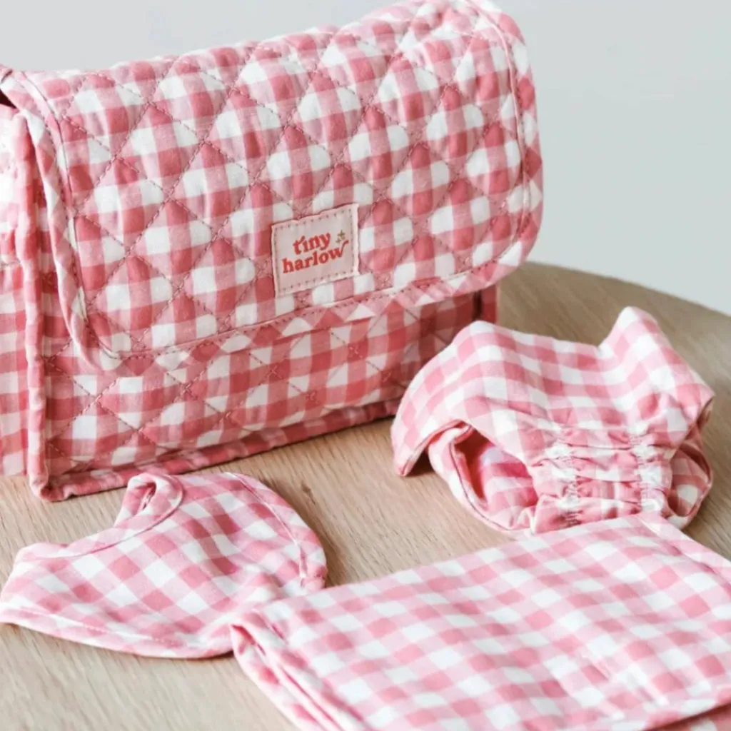 Tiny Harlow Sac à langer pour poupée avec accessoires Vichy