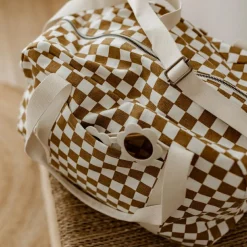 Rose in April Sac à langer Raphaël damier caramel