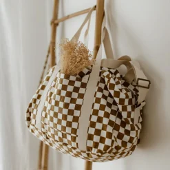 Rose in April Sac à langer Raphaël damier caramel