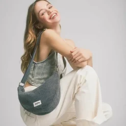 Hindbag Sac banane Andrea Denim Gris