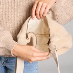 Outlet Sac banane Andrea Teddy Beige Sac Banane Adulte