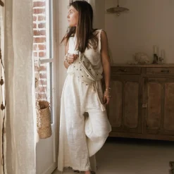 Rose in April Sac banane cœur sable