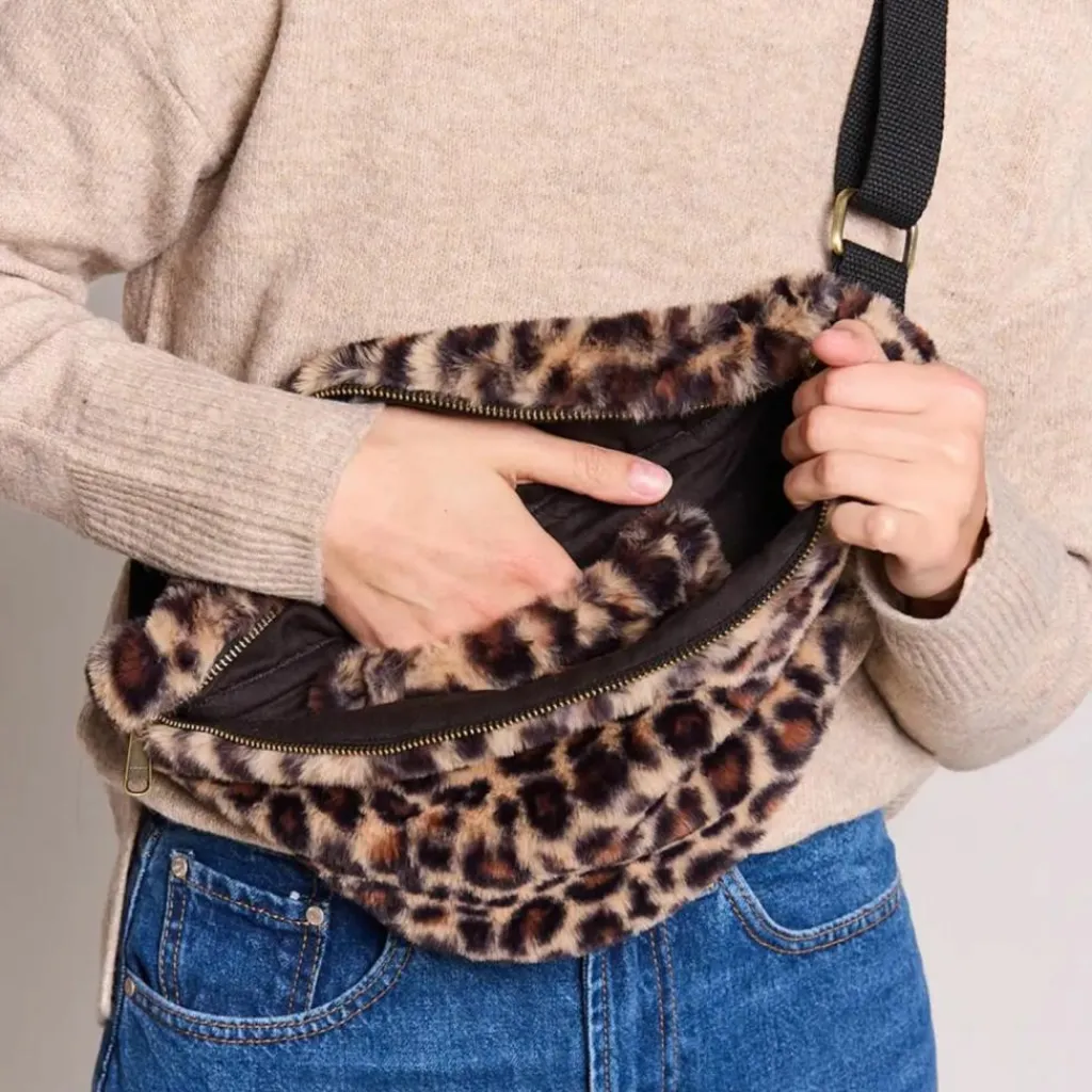 Clearance Sac banane L Sasha Teddy Léopard Sac Banane Adulte