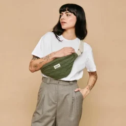 Hindbag Sac banane Olivia matelassé Olive