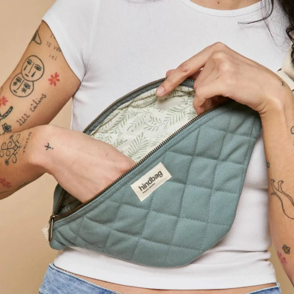 Hindbag Sac banane Olivia matelassé Sauge