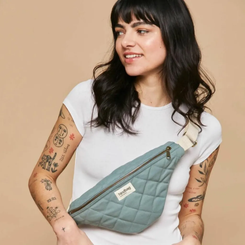 Hindbag Sac banane Olivia matelassé Sauge