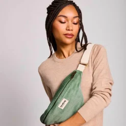 Outlet Sac banane Olivia Velours Vert d'eau Sac Banane Adulte