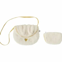 Enfant BB & Co Sac bandoulière avec porte-monnaie Lapin fausse fourrure écru et or