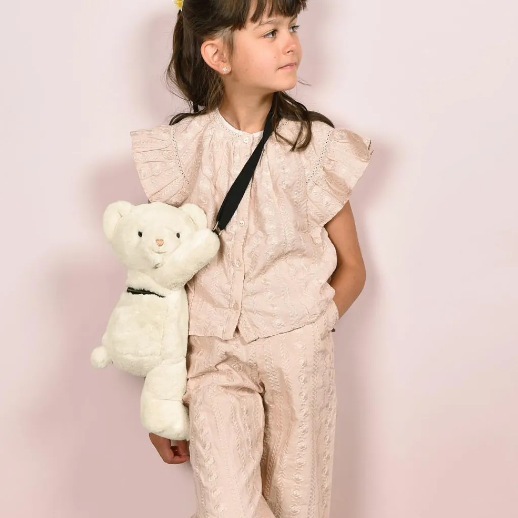 Enfant Doudou et Compagnie Sac bandoulière Doudou Ours ivoire (30 cm)