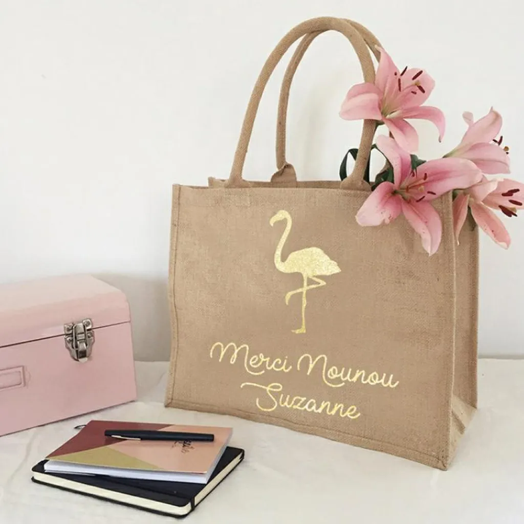 Les Griottes Sac cabas Nounou Flamant (personnalisable)