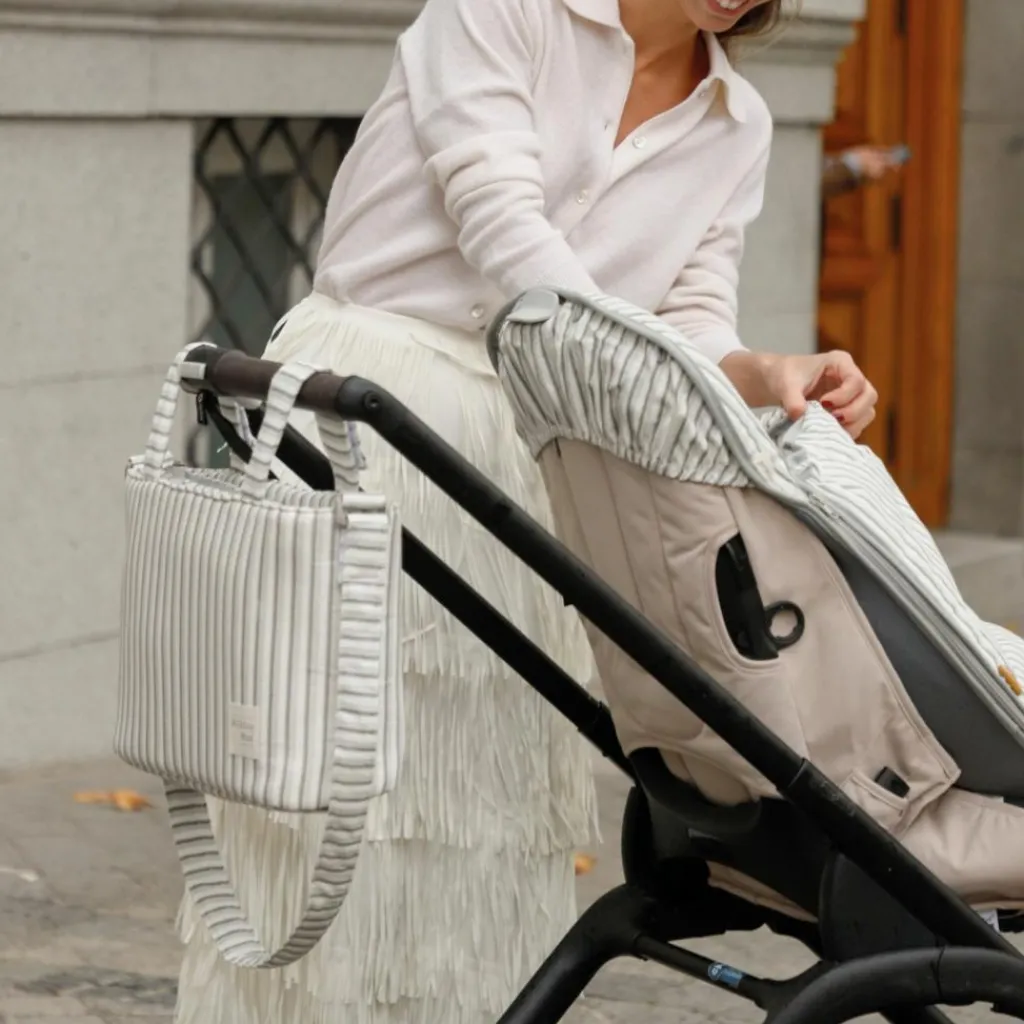 Walking Mum Sac Crossbody Botton Rayures