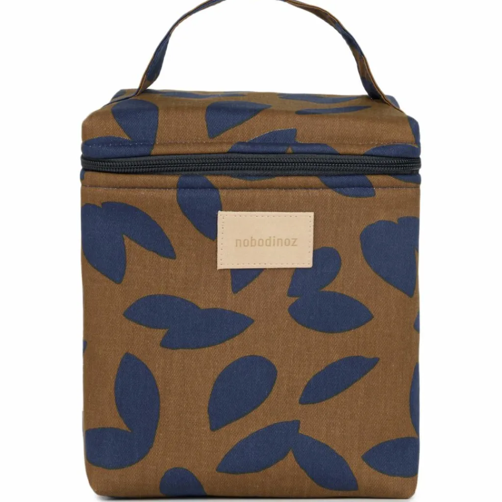 Nobodinoz Sac isotherme pour biberon et déjeuner Hyde Park Blue leaves