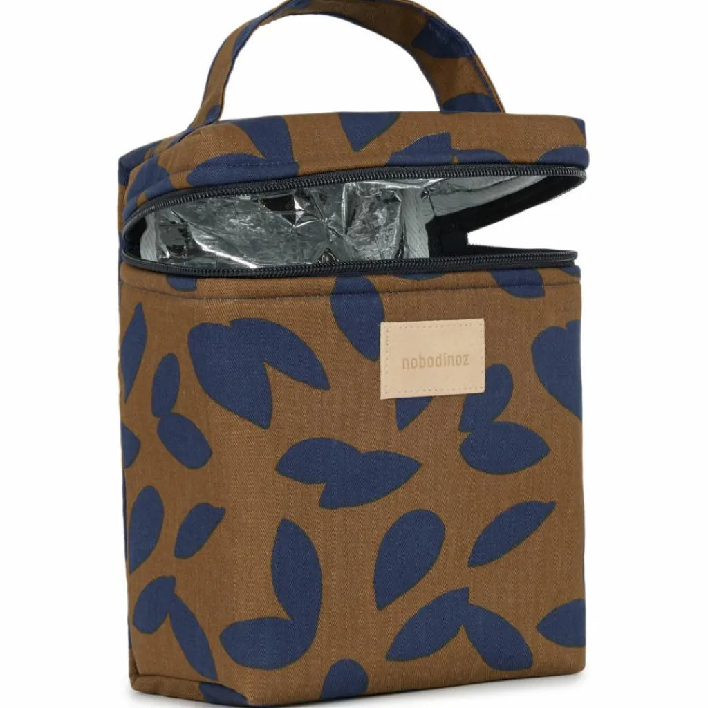 Nobodinoz Sac isotherme pour biberon et déjeuner Hyde Park Blue leaves