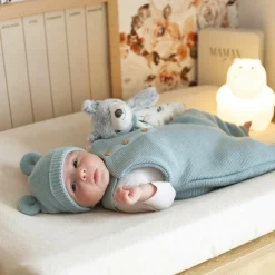 Trois Kilos Sept Salopette en maille Sauge (1-3 mois)