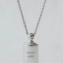 Sautoir personnalisable argenté rhodié Collier Maman