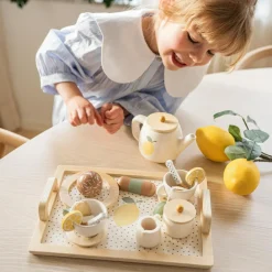 Best Service à thé citron en bois Dînette Et Aliments Factices