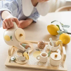 Best Service à thé citron en bois Dînette Et Aliments Factices