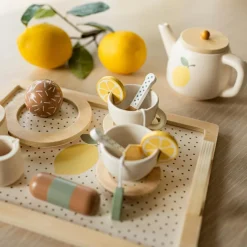 Best Service à thé citron en bois Dînette Et Aliments Factices